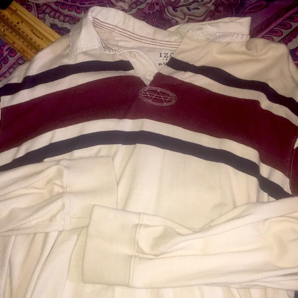 Collared off white men’s sweater